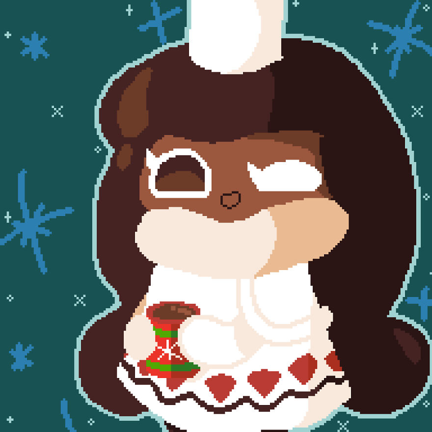 Pixel Art Of Cocoa Cookie From Cookie Run