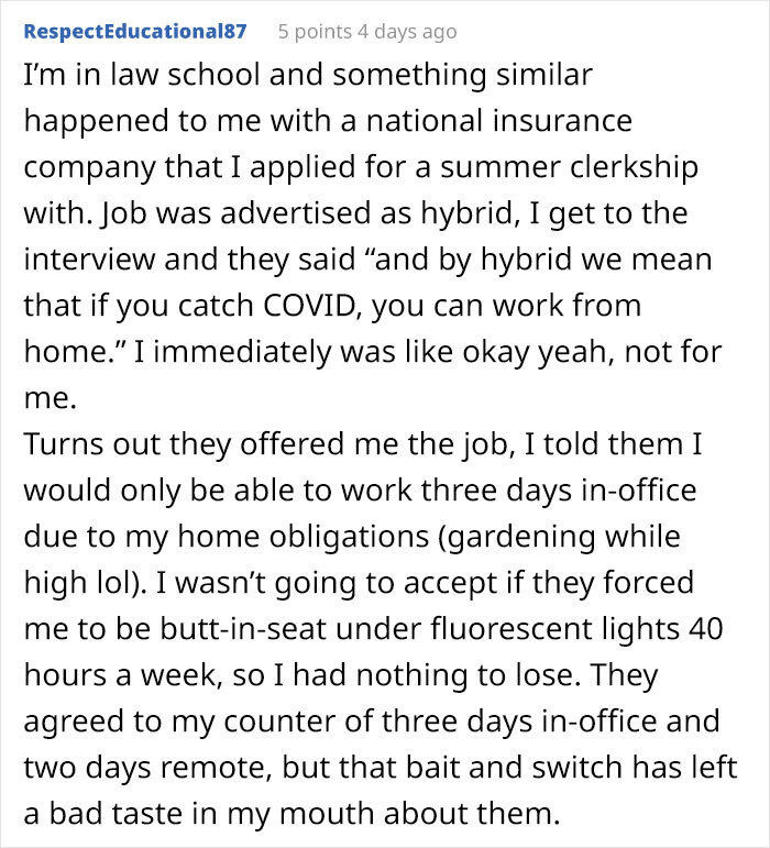 Person Quits After 3 Days Of Work After They Realized The Hybrid Work Model Was A Lie Person Quits After 3 Days Of Work After They Realized The Hybrid Work Model Was A Lie