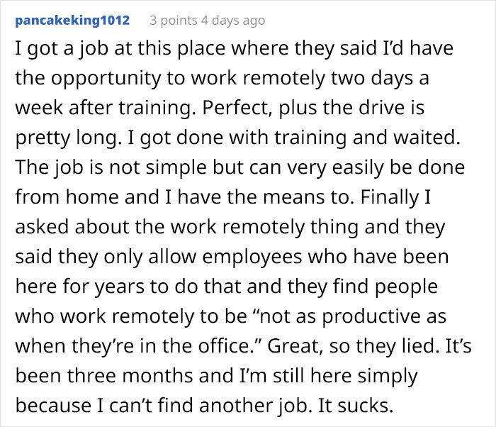 Person Quits After 3 Days Of Work After They Realized The Hybrid Work Model Was A Lie Person Quits After 3 Days Of Work After They Realized The Hybrid Work Model Was A Lie