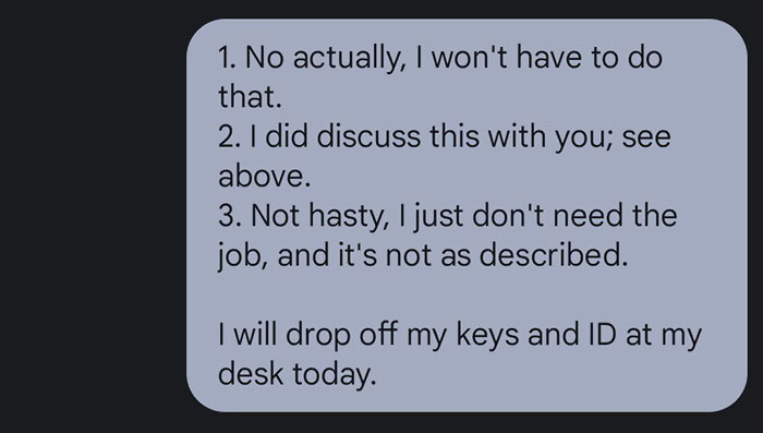 Person Quits After 3 Days Of Work After They Realized The Hybrid Work Model Was A Lie Person Quits After 3 Days Of Work After They Realized The Hybrid Work Model Was A Lie
