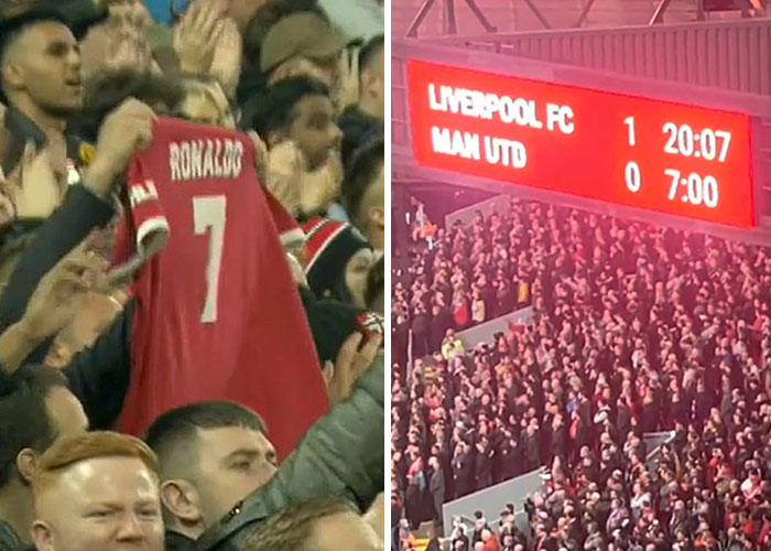 Manchester United And Liverpool Fans Unite In Beautiful Tribute To Ronaldo’s Son During 7th Minute Of The Game