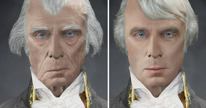 I De-Aged The Real Face Of U.S. President James Madison To Show What He Looked Like As A Young Man