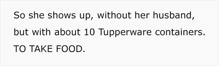 "Who The Hell Does This?": Bride Is Flabbergasted To Discover A Wedding Guest Took 10 Containers Of Food From The Wedding And Left A $5 Gift "Who The Hell Does This?": Bride Is Flabbergasted To Discover A Wedding Guest Took 10 Containers Of Food From The Wedding And Left A $5 Gift