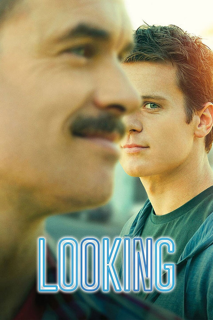 Two men from the HBO TV show "Looking," with the title prominently displayed.