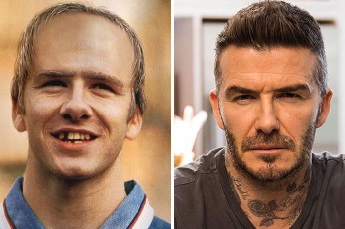 In 1998, Fourfourtwo Magazine Predicted David Beckham Would Like Like This (Left) In 2020. This Is How He Actually Looks Like.
