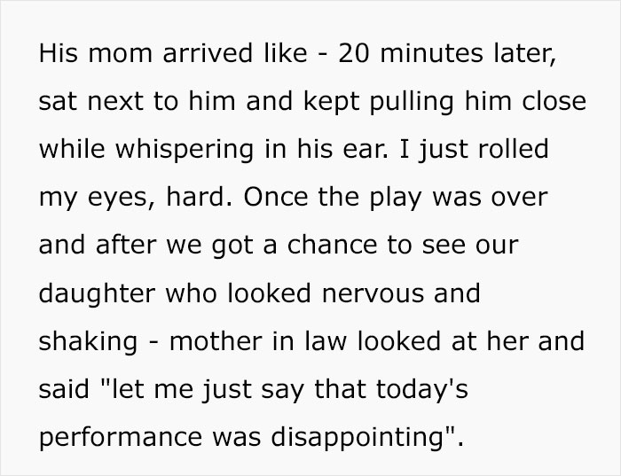 MIL Keeps Criticizing Daughter’s Performances Right To Her Face, Family Drama Ensues When Mom Tells Husband To Stop Inviting Her MIL Keeps Criticizing Daughter’s Performances Right To Her Face, Family Drama Ensues When Mom Tells Husband To Stop Inviting Her