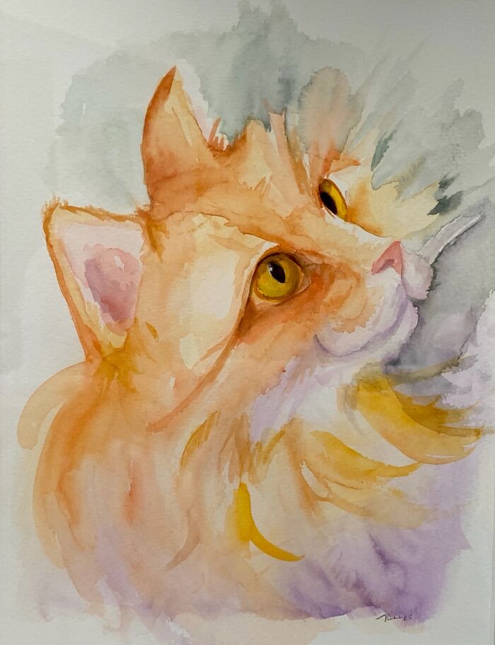 Watercolor Of My Cat