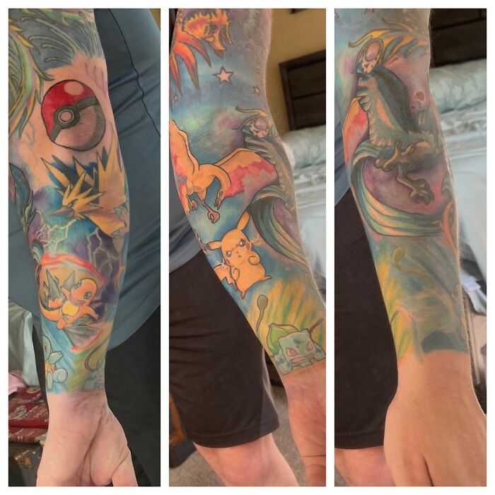 My Pokémon Sleeve Tattoo, It’s A Reminder Of The Good Parts Of My Childhood.