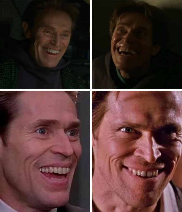 Little Detail That Was Brought Back From Sam Raimi’s Spider-Man 1 (2002) In Spider-Man No Way Home (2021). Willem Dafoe Wears Prosthetics As Norman Osborn, But As The Goblin Persona He Retains Dafoe’s Natural, Less Perfect, Teeth