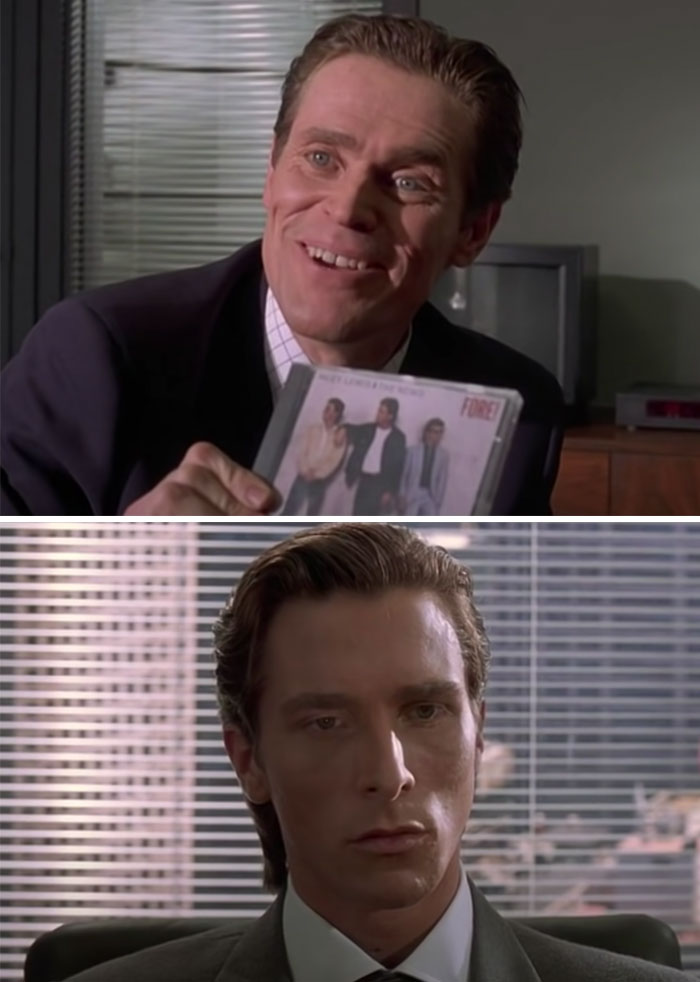 In American Psycho(2000) Detective Kimball Uses A Cd Case To Reflect Light Into Bateman's Eye, Bateman Doesn't React