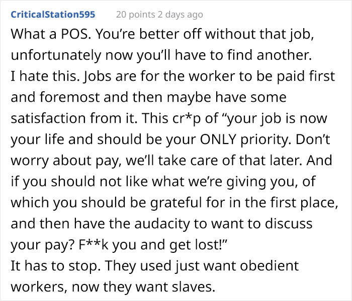 "Your Priority Is Only Pay": New Hire Asks About Pay, Manager Tells Him To Not Come In "Your Priority Is Only Pay": New Hire Asks About Pay, Manager Tells Him To Not Come In