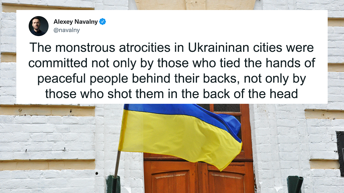 Navalny Shares What Russian TV Says About Bucha After Nearly 300 Residents Were Found Dead