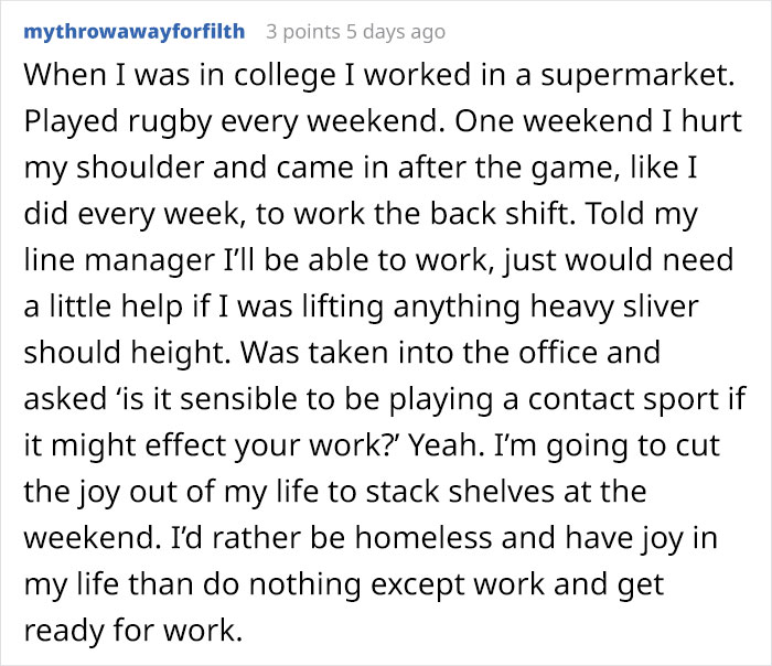 Man Shares How He Was Rejected From An Exciting Job Position Because He Wasn't Willing To Give Up His Favorite Hobby Man Shares How He Was Rejected From An Exciting Job Position Because He Wasn't Willing To Give Up His Favorite Hobby