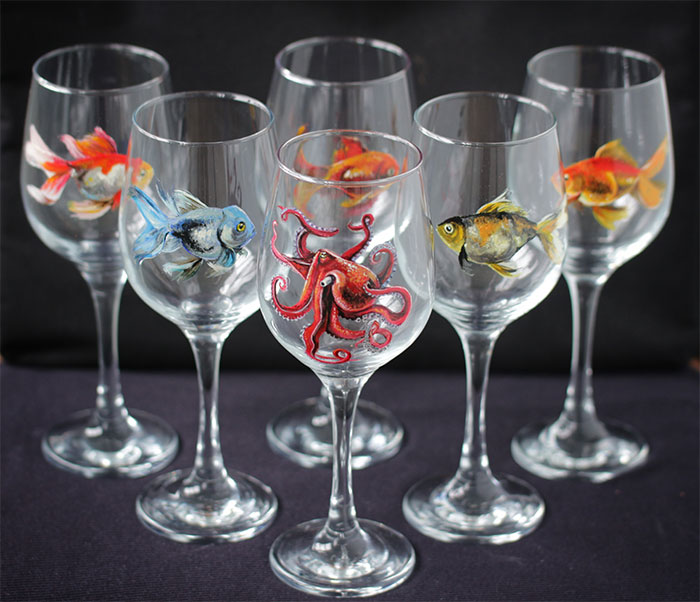 I Paint Realistic Fish On Glasses, And I Didn’t Stop Just There (20 Pics)