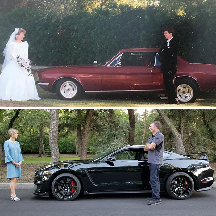 Mi madre y mi padre celebraron recientemente su 25º aniversario de boda y decidieron recrear una de sus fotos de boda