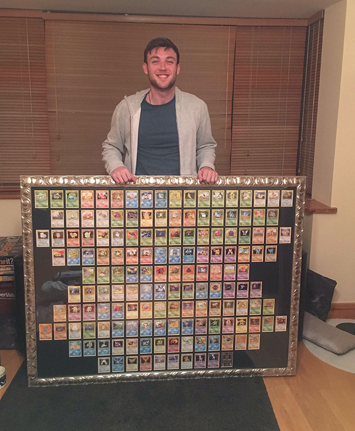 My Girlfriend Surprised Me For Our Anniversary With All The Original Pokémon Cards In This Awesome Homemade Frame