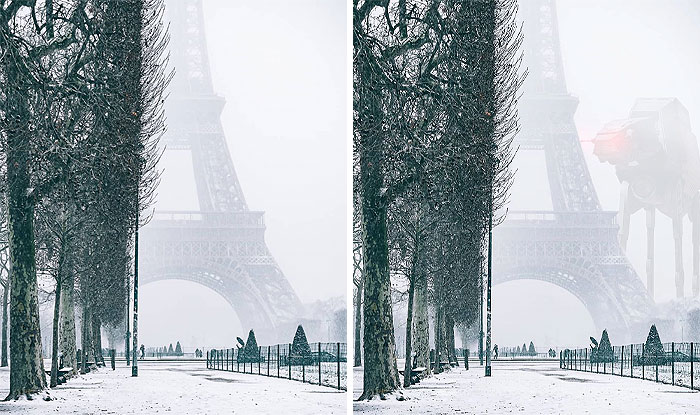 Eiffel Tower In Snow