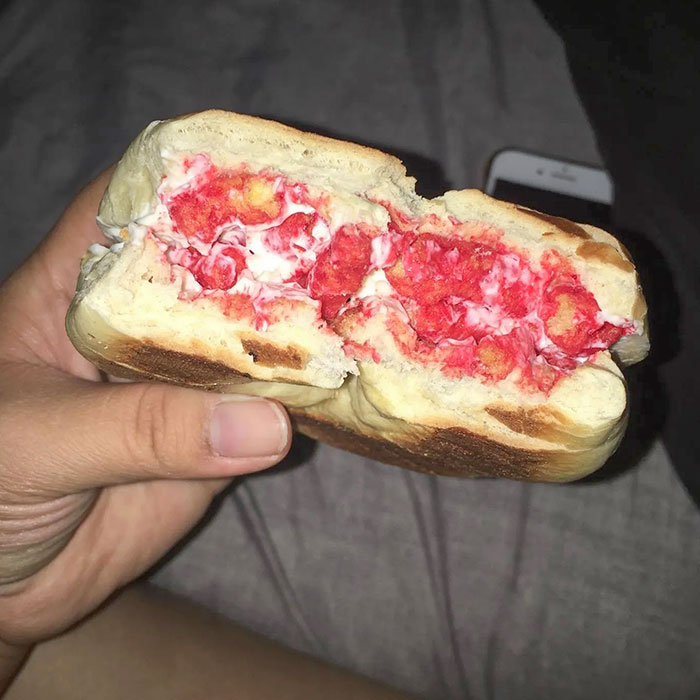 Weird Pregnancy Cravings - Bagle With Cream Cheese And Hot Cheetos