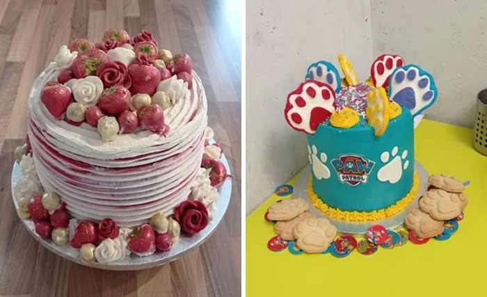 My Grans 77th Birthday Cake And My Nephews 3rd Birthday Cake Made In The Same Weekend... Let's Not Do That Again