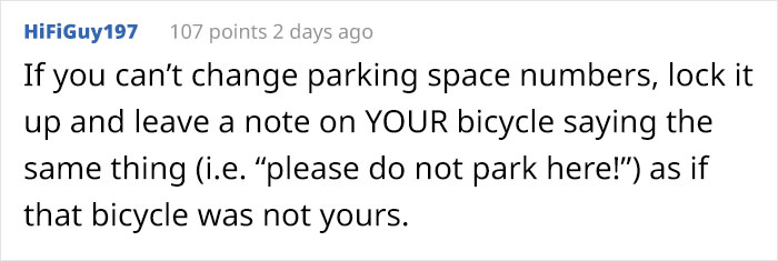 Sick And Tired Of Someone Using Their Parking Space, This Guy Locks The Stranger's Bike And Notes Start Arriving