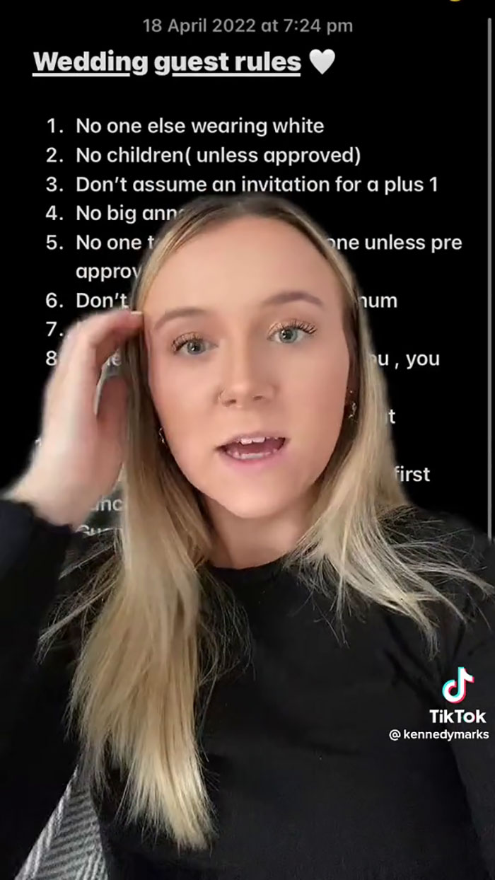 "No Boring People": Woman Goes Viral For Listing 13 Rules For Guests At Her Future Wedding "No Boring People": Woman Goes Viral For Listing 13 Rules For Guests At Her Future Wedding
