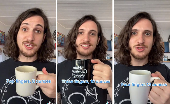 You Can Tell How Many Ounces Are In A Mug By How Many Fingers You Can Fit In The Handle