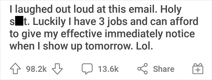Woman Shares Her Boss' Delusional Email With Out-Of-Touch Rules After 3 Employees Quit At The Same Time Woman Shares Her Boss' Delusional Email With Out-Of-Touch Rules After 3 Employees Quit At The Same Time