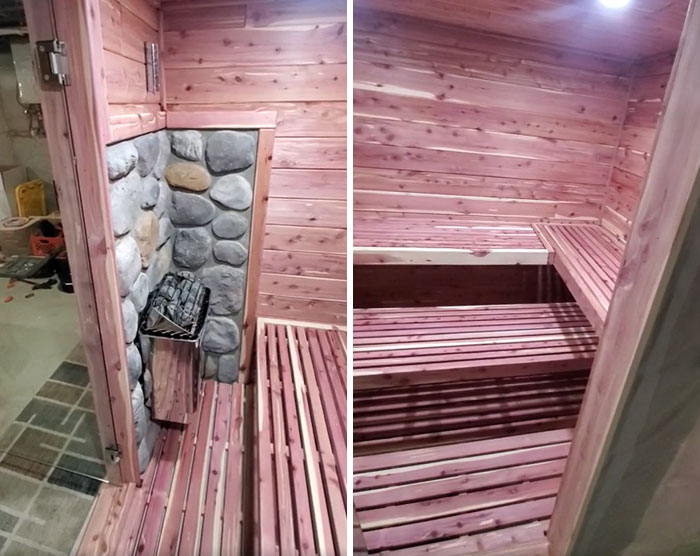 Built From Scratch, Finally Finished Up My Sauna Today, Time To Relax!!!