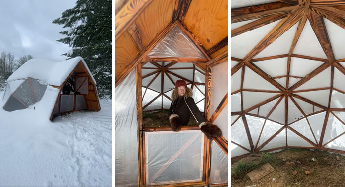 My Latest Wooden Dome After A Snowstorm