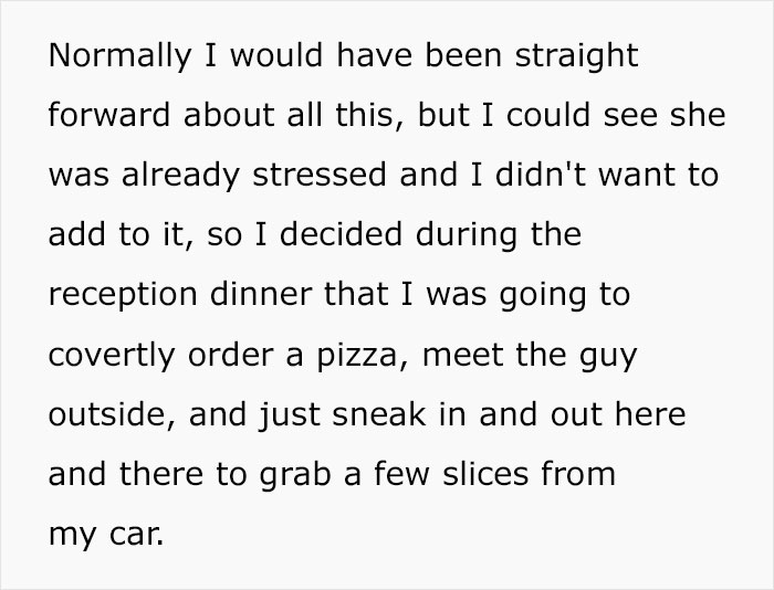 Groomsman Orders Some Pizzas During Vegetarian Wedding Because There Was Nothing To Eat, Bride Says She Won't Forgive Him