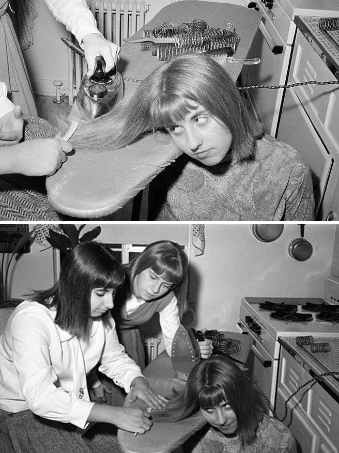 Hair Straightening With A Real Iron In New York City, 1964