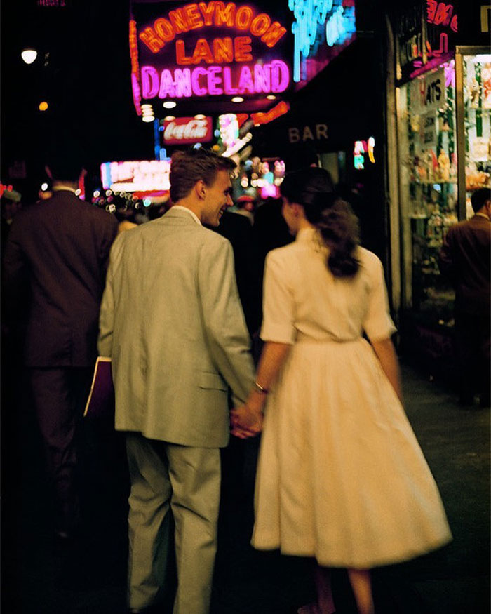 A Young Couple At Times Square, New York City, 1957