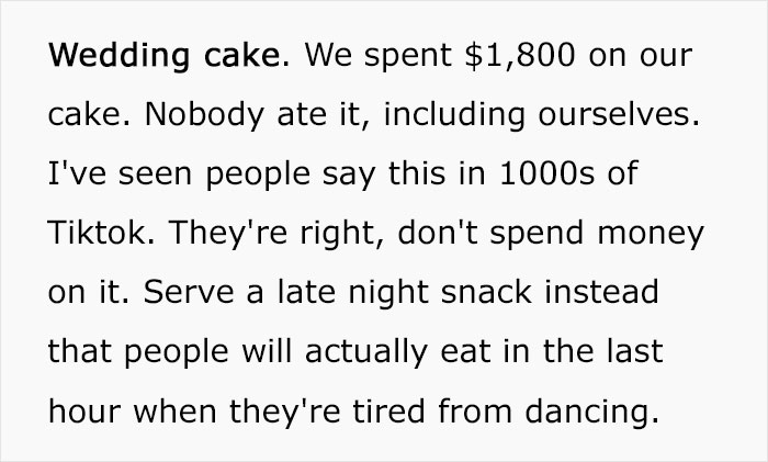 “Things I Regret Spending Money On For My Wedding”: Woman Points Out These 8 Things People Should Save Their Money On “Things I Regret Spending Money On For My Wedding”: Woman Points Out These 8 Things People Should Save Their Money On