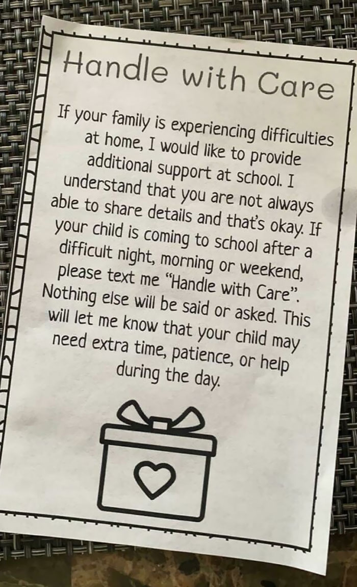 Teacher Posted This To Parents - So Thoughtful