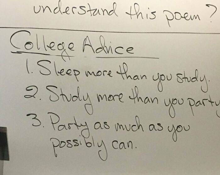 College Advice My Professor Gave Us