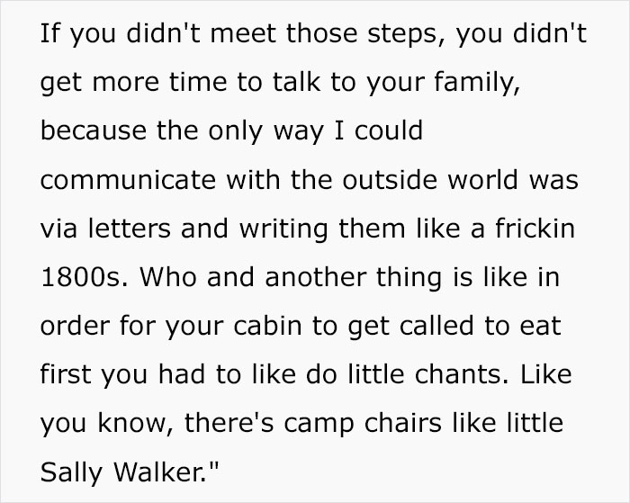 Woman Spent 10 Weeks At Fat Camp When She Was A Teen, Lists All The Things They Were Forced To Do There Woman Spent 10 Weeks At Fat Camp When She Was A Teen, Lists All The Things They Were Forced To Do There