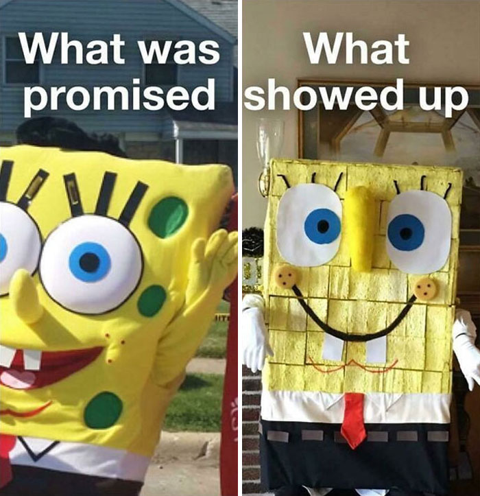 Family Friend Hired Spongebob For A Birthday Party. Man Covered In Sponges Appears
