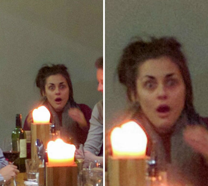 En un restaurante, la chica que tomó la foto grupal durante la cena de cumpleaños de mis amigos logró capturar el instante en el que noté que su cabello se prendía fuego