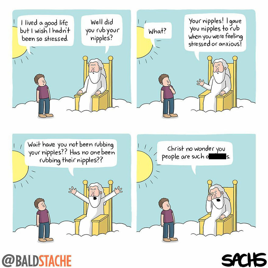 ‘Baldstache’ Comics For People Who Love Dark Humor