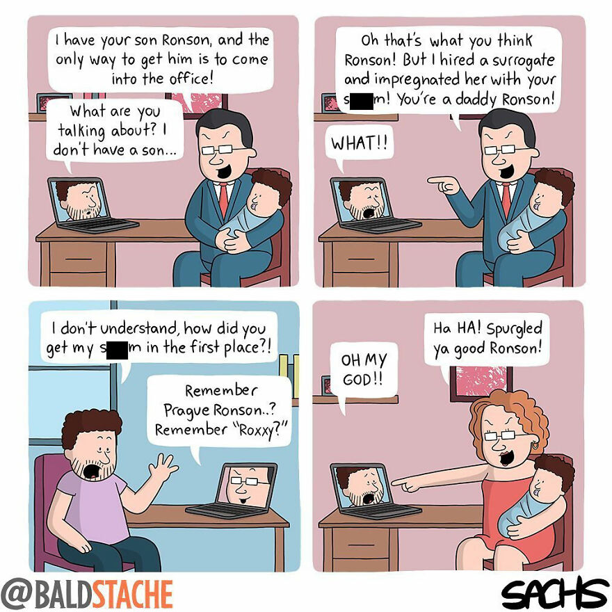 ‘Baldstache’ Comics For People Who Love Dark Humor