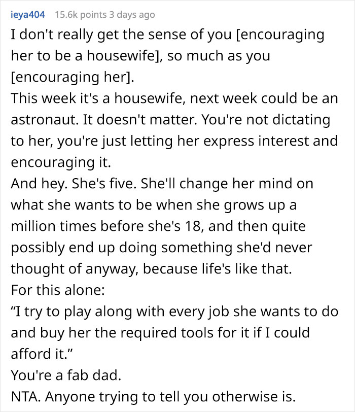 "I Haven't Been Able To Sleep Since Then": Neighbors Claim Dad’s Brainwashing His 5 Y.O. Daughter By Encouraging Her Wish To Be A Housewife