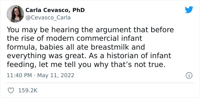 History Professor Shuts Down People Arguing That Mothers Should Just Breastfeed Like In The Pre-Formula Days, Paints A Gruesome Picture Of What It Was Really Like