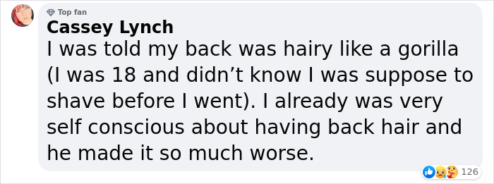 Text screenshot about woman's uncomfortable tattoo session experience. Text screenshot about woman's uncomfortable tattoo session experience.