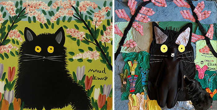 One Black Cat, 1964 By Maud Lewis vs. One Black Cat, 2022