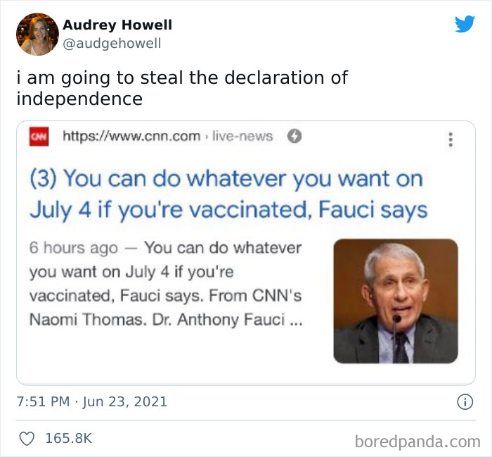 Madlass Steals Declaration Of Independence Because She's Vaccinated
