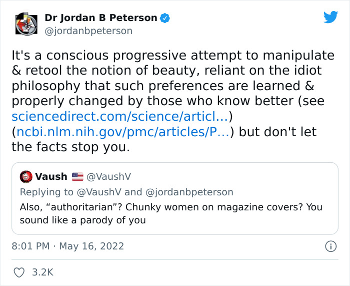 Jordan Peterson Shares Unsolicited Opinion About Plus-Size Cover Model On Twitter, Folks Are Having None Of It And Now He Has Quit Twitter Jordan Peterson Shares Unsolicited Opinion About Plus-Size Cover Model On Twitter, Folks Are Having None Of It And Now He Has Quit Twitter