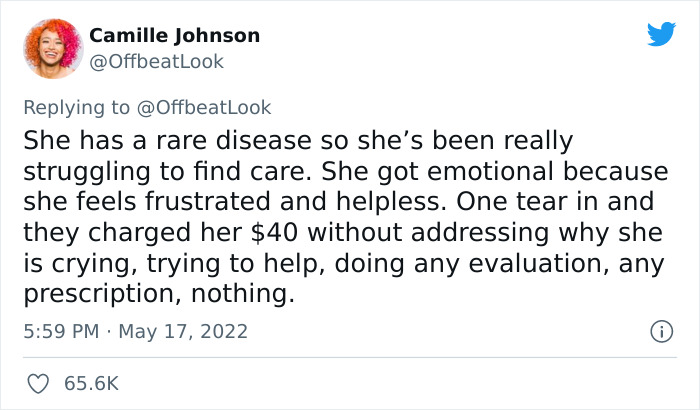 "One Tear In And They Charged Her $40": Woman Shares How Her Sister Was Charged $40 For 'Crying' During Doctor's Appointment, Goes Viral On Twitter