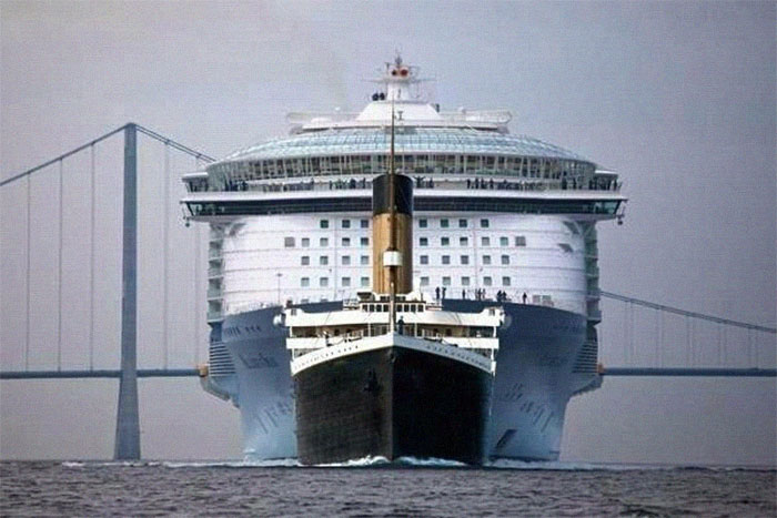 Titanic VS el crucero moderno de mayor tamaño