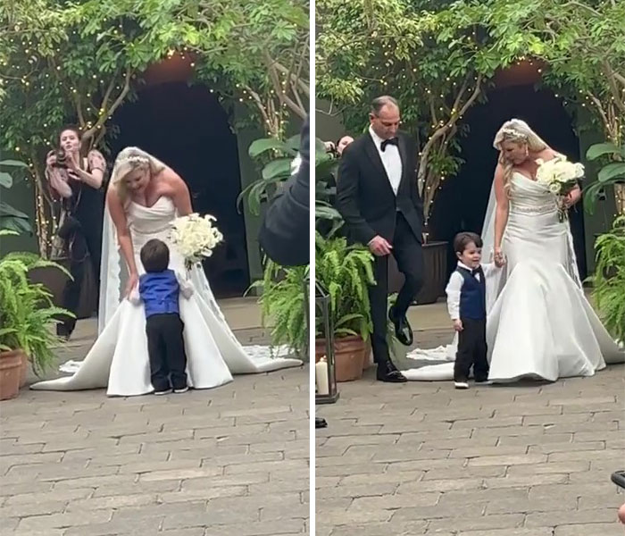 "It Was Just Like A Dream Come True!”: Bride Rejoices In Moment Her Son Runs Up To Her On The Aisle