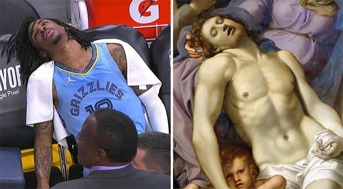 Instagram Account Compares Art With Sports Moments, And People Find It Funnily Accurate (30 Pics)